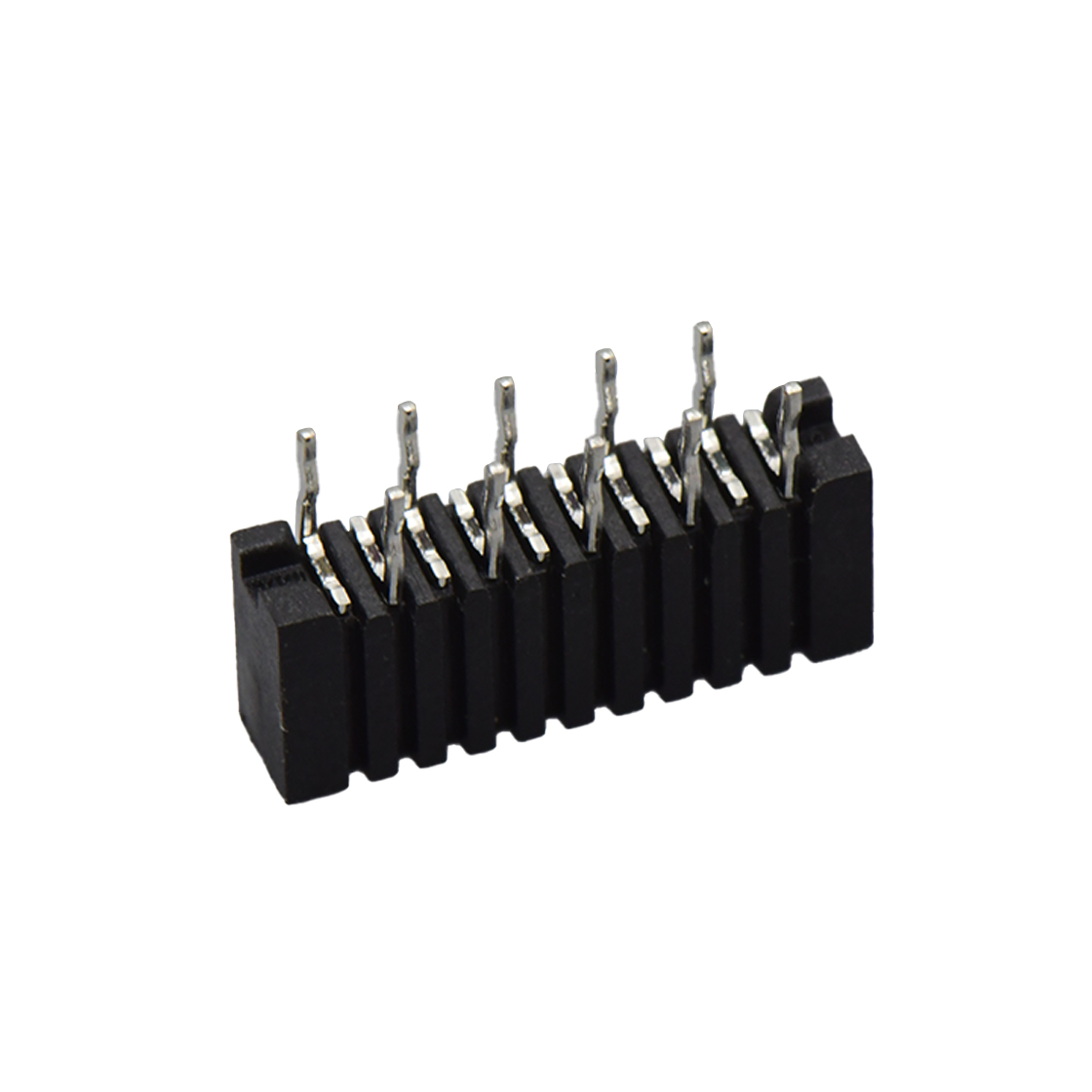 Pitch 1.00mm 180° C型 单排立插 正脚 10Pin 黑色